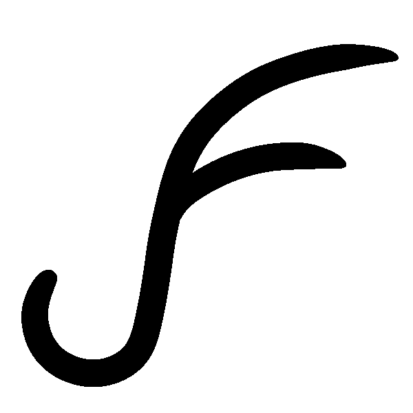 A magic symbol shaped like a curved checkmark with two arcs coming off of it.